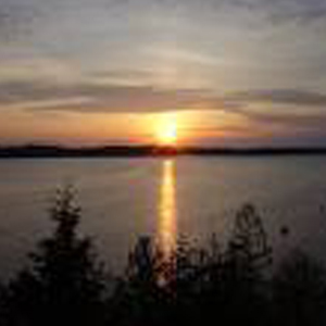 Serene sunset over a lake